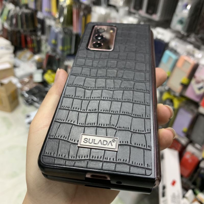 Ốp lưng Samsung Zfold 2 / Z Fold 2 / Zfold 3 / Z Fold 3 kiểu vân da cá sấu hàng công ty full box