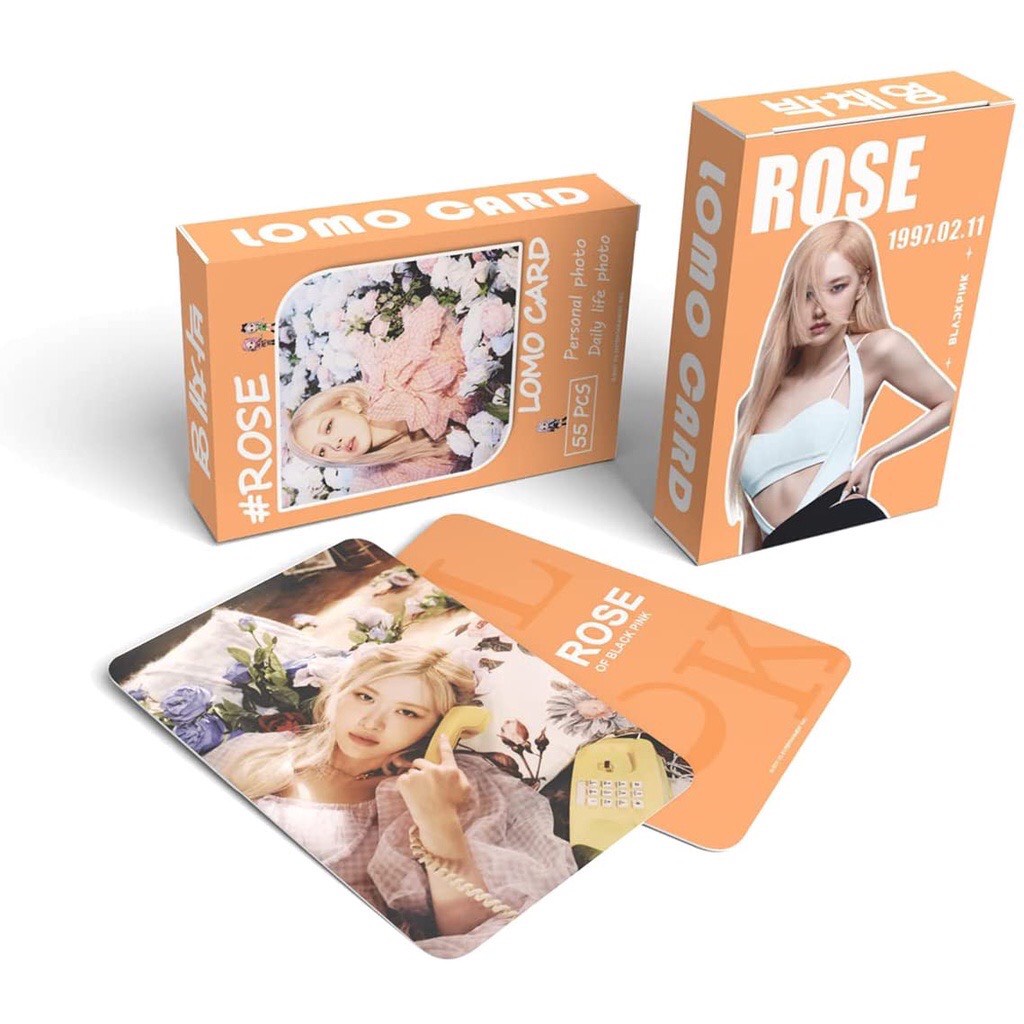 Bộ 55 thẻ ảnh Lomo card bo góc Blackpink các thành viên