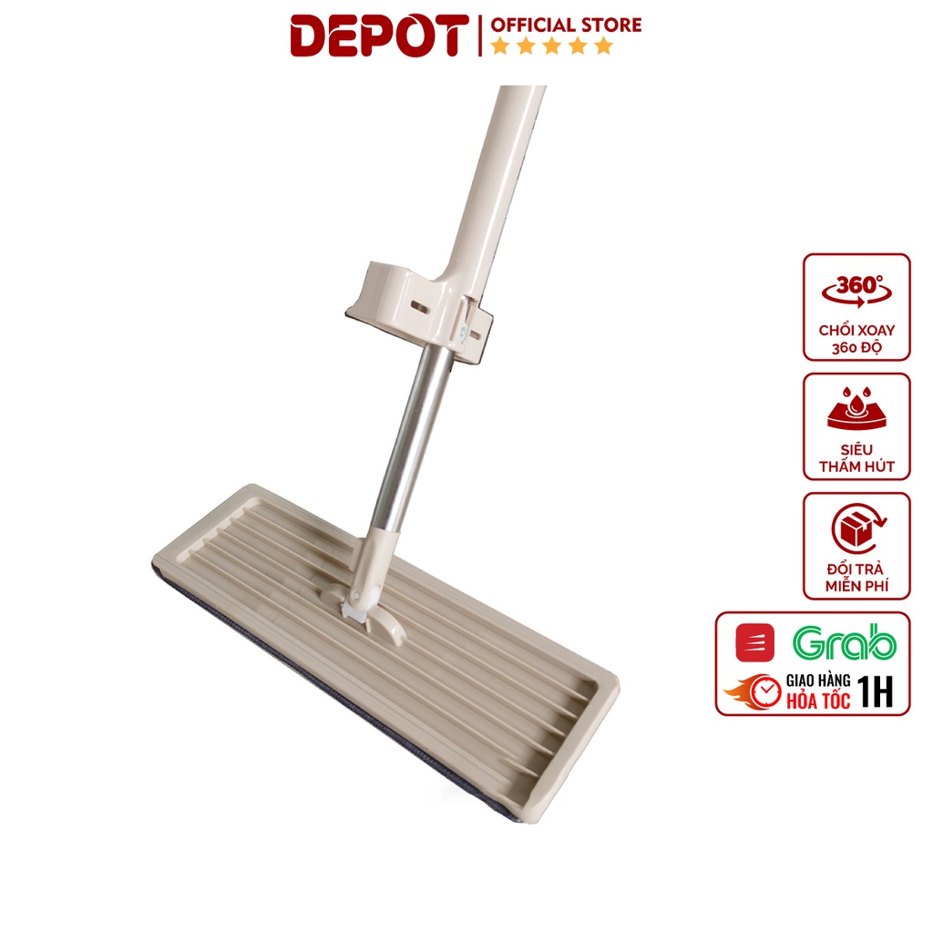 Cây lau nhà tự vắt thông minh, chổi lau nhà  DEPOT xoay 360 độ tiện lợi vệ sinh nhà cửa