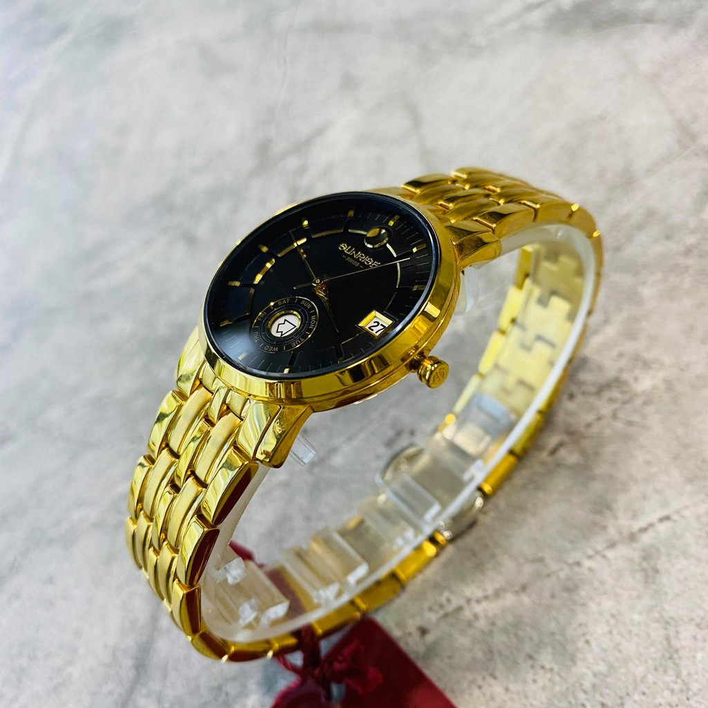 Đồng hồ Sunrise cặp đôi chính hãng Nhật Bản 2115.SA.G.D - kính saphire chống trầy -