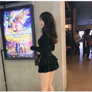Chân váy xếp li tầng