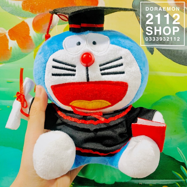 Gấu bông tốt nghiệp Doraemon cao 22cm