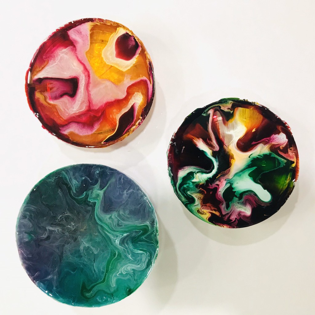 Màu Alcohol Ink pha Epoxy Resin tạo hiệu hứng loang và kéo sợi lạ mắt nhiều màu chai 30ml