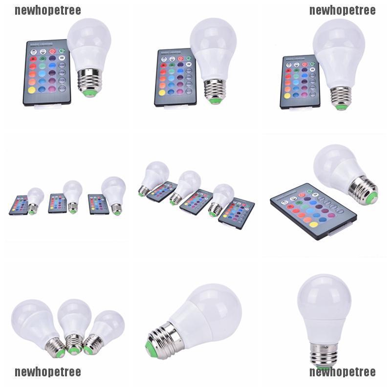 Bóng Đèn LED RGB E27 85-265V Đổi Màu Kèm Điều Khiển Từ Xa