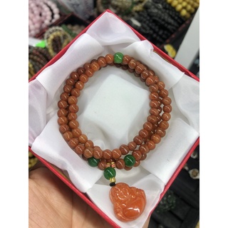 Vòng đeo tay, lắc tay phong thủy chuỗi hạt quấn 3 vòng mix phụ kiện đá ngọc huyết