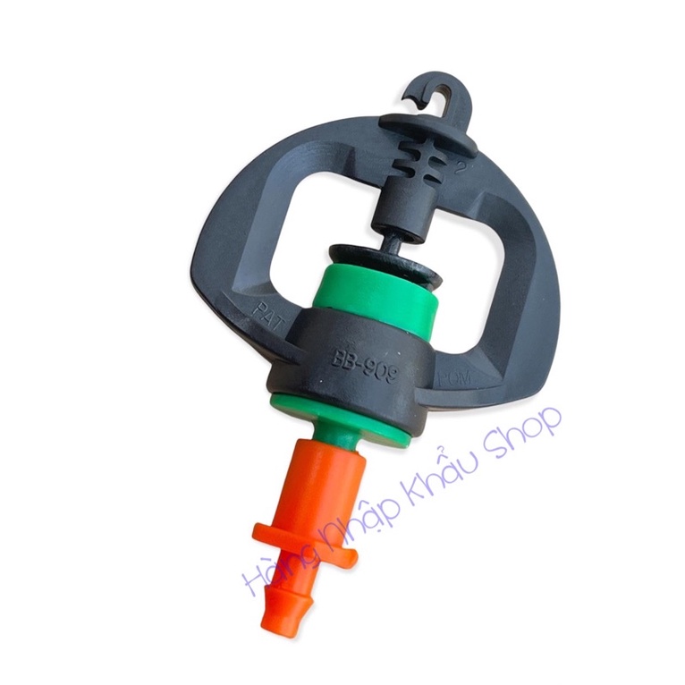 10 béc tưới phun mưa bán kính nhỏ bb 909 đuôi 6 ly tặng kèm 10 khởi thủy 6 ly cắm vào ống tưới pe, pvc lớn.