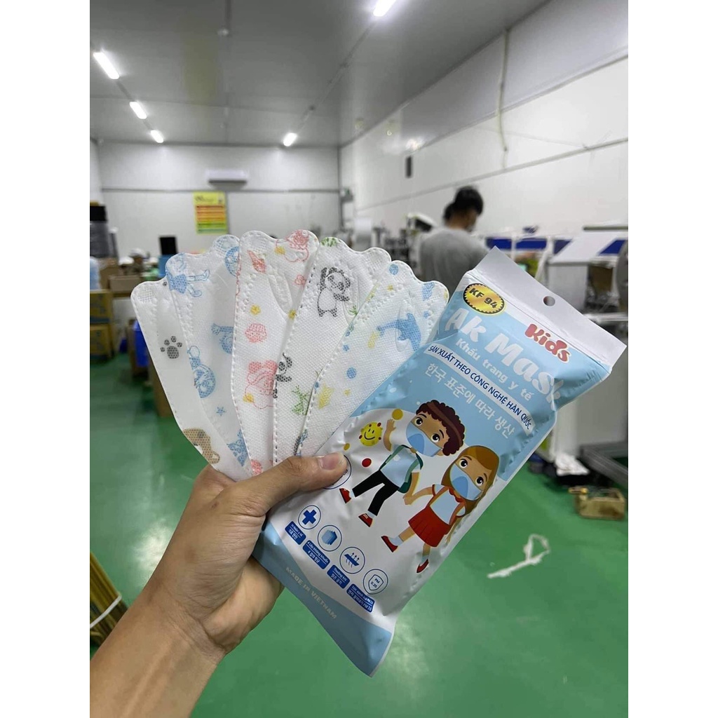 [HÀNG CÓ SẴN] COMBO 10 - 50 Chiếc Khẩu Trang 4D KF94 Hàn Quốc Hoạ Tiết Cho Bé từ(1-10 tuổi) Kháng Khuẩn, Chống Bụi Mịn