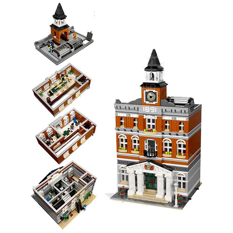 Đồ chơi Lắp ghép Mô hình Modular Houses town hall 15003 Tòa Thị Chính 99011