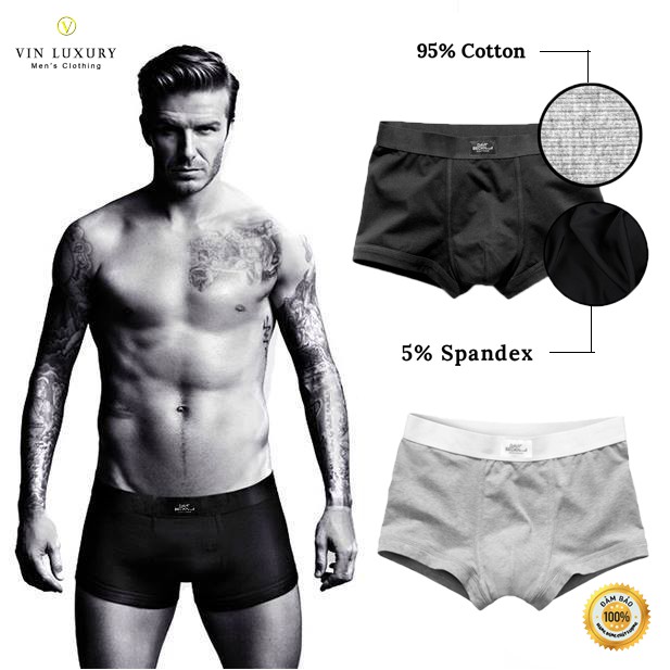 [HÀNG CHUẨN] Hộp 3 Quần Lót Nam Boxer David Beckham