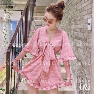 Jump đùi bèo xô nhún cột nơ eo
