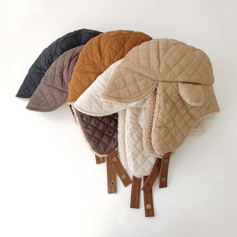 Mũ nhung lông cừu trơn màu kiểu nga dành cho nữ