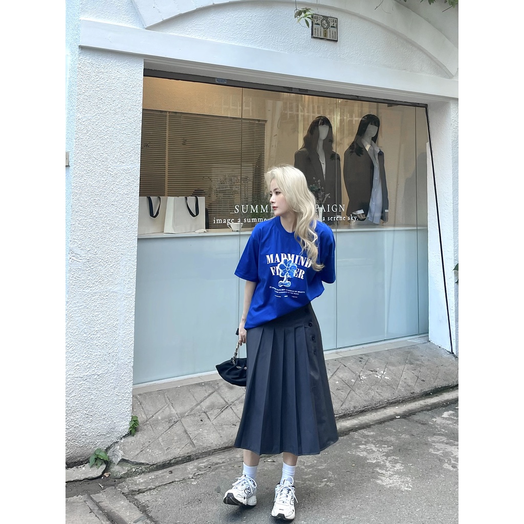 MADMIND® Chính Hãng - Áo Thun Mad Symbol  Cotton Thoáng Mát - Màu Xanh Lý / Đen / Xanh Dương / Xanh Lá Form Rộng Unisex