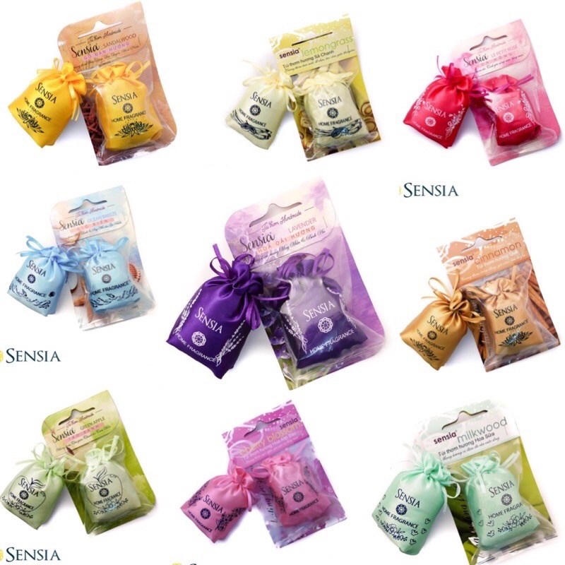 Túi thơm Sensia đủ các mùi, Lavender, Gió biển, Gỗ đàn hương... ( treo tủ quần áo , treo phòng, treo xe ôtô )