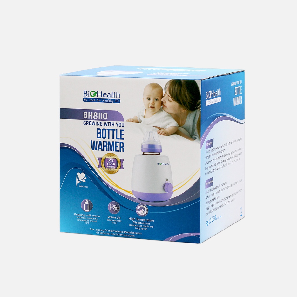 Máy Hâm Sữa 1 Bình Biohealth BH8110 - 3 Chức Năng (hâm sữa/thức ăn, tiệt trùng) - Điều Chỉnh Dễ Dàng