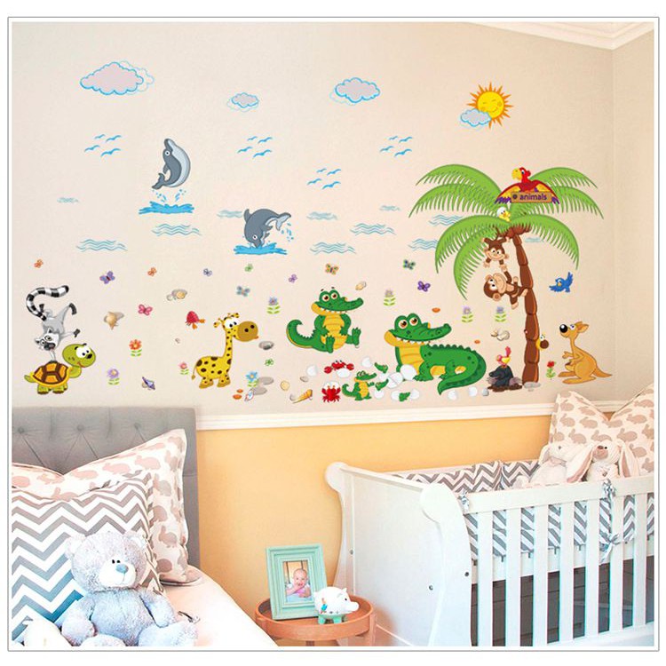 Decal dán tường Vườn thú nhỏ 8 - Đại dương - DB072