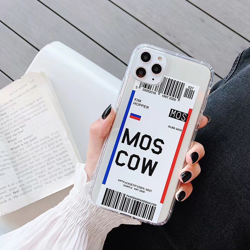 Ốp điện thoại trong suốt họa tiết chữ Moscow/Madrid/Bandgkok dành cho IPhone11 11Pro 11Promax 6s 7Plus 8 8+ X Xsmax | BigBuy360 - bigbuy360.vn