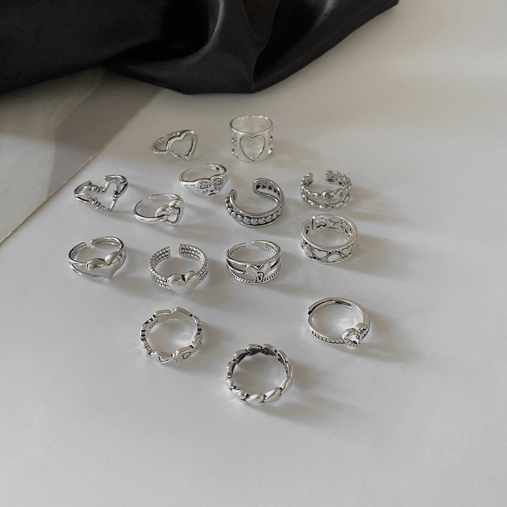 Nhẫn Hình Trái Tim Đơn Giản Phong Cách Hip Hop 19AA