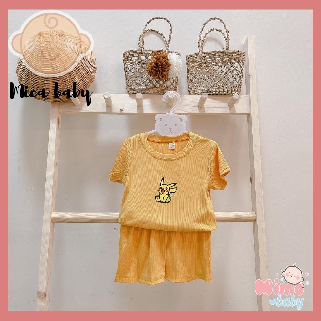 Bộ quần áo chất cotton gân cộc tay siêu đẹp cho bé Mica baby