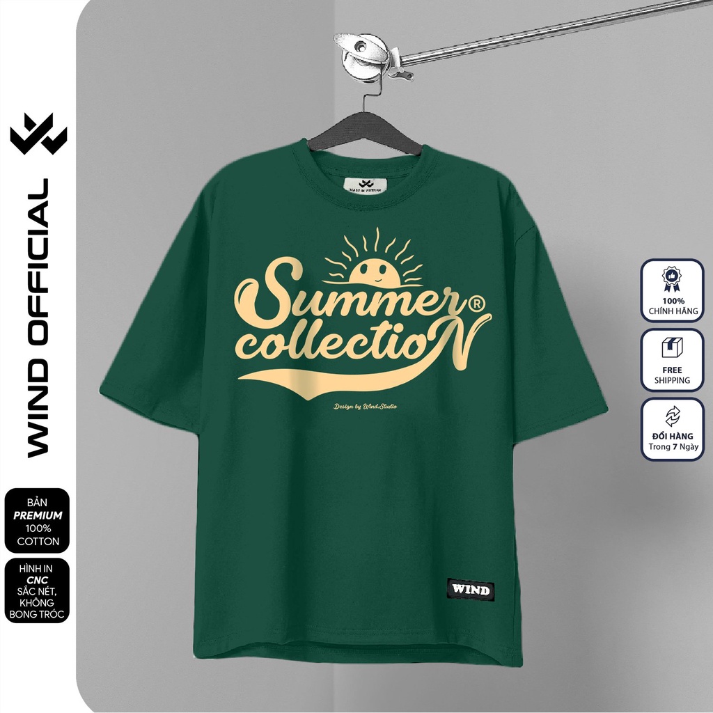Áo thun tay lỡ unisex WIND phông form rộng 65% Collection nam nữ oversize ulzzang