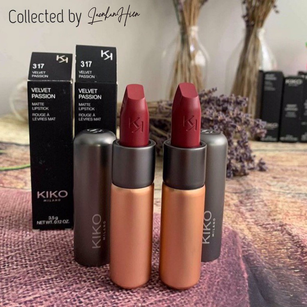 [Đỏ rượu 317] SON LÌ KIKO MILANO ❤ KIKO MILANO VELVET PASSION MATTE LIPSTICK WINE