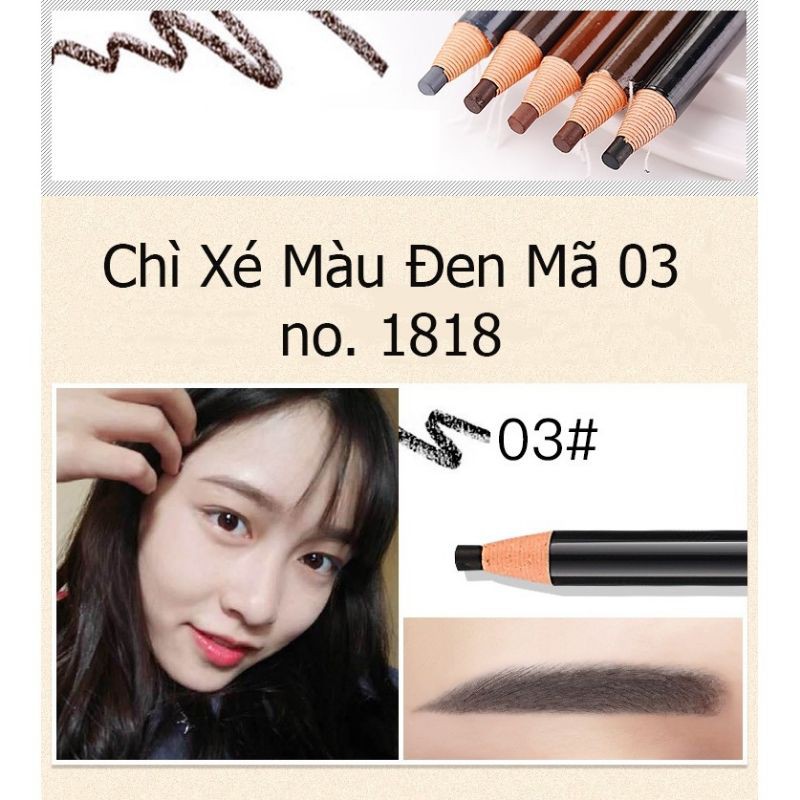 [HÀNG CHÍNH HÃNG NỘI ĐỊA TRUNG] Chì xé kẻ mày Cosmetic Art Eyebrow Pencil (Lẻ 1 cây màu đen)