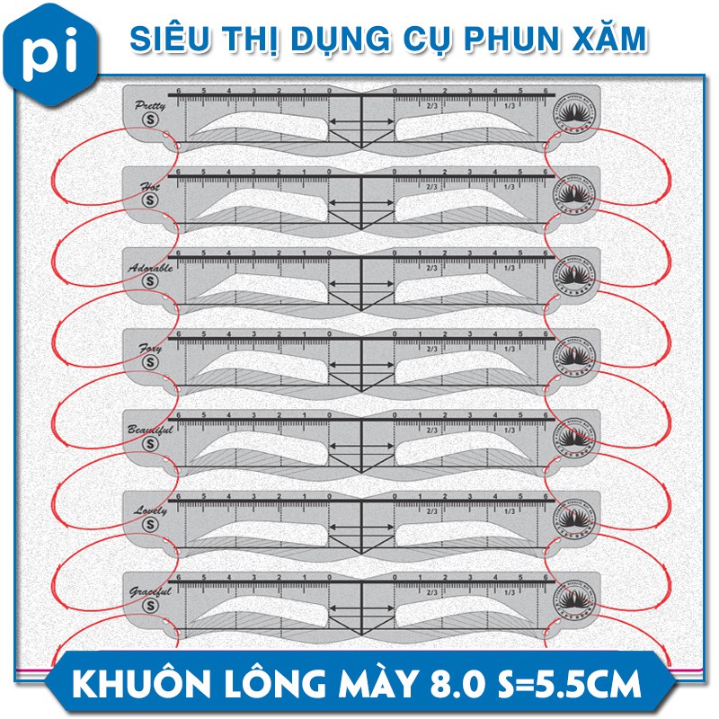 Khuôn vẽ lông mày QueenBrows 8.0