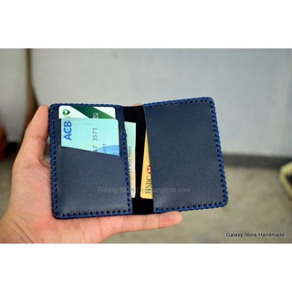 Ví Bóp Nhỏ handmade da thật Galaxy Store GVM02 (Xanh Navy)