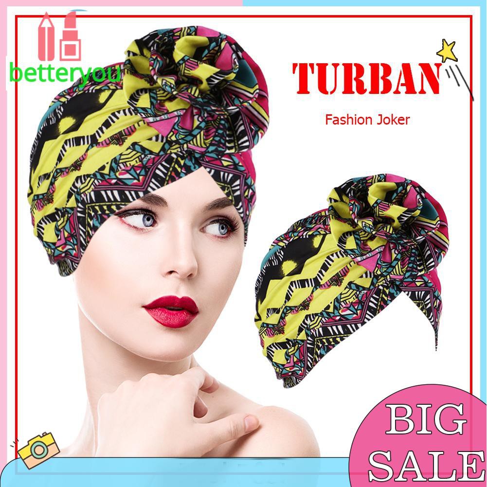 Mũ Turban In Hoa Phong Cách Boho Cho Phụ Nữ Islam