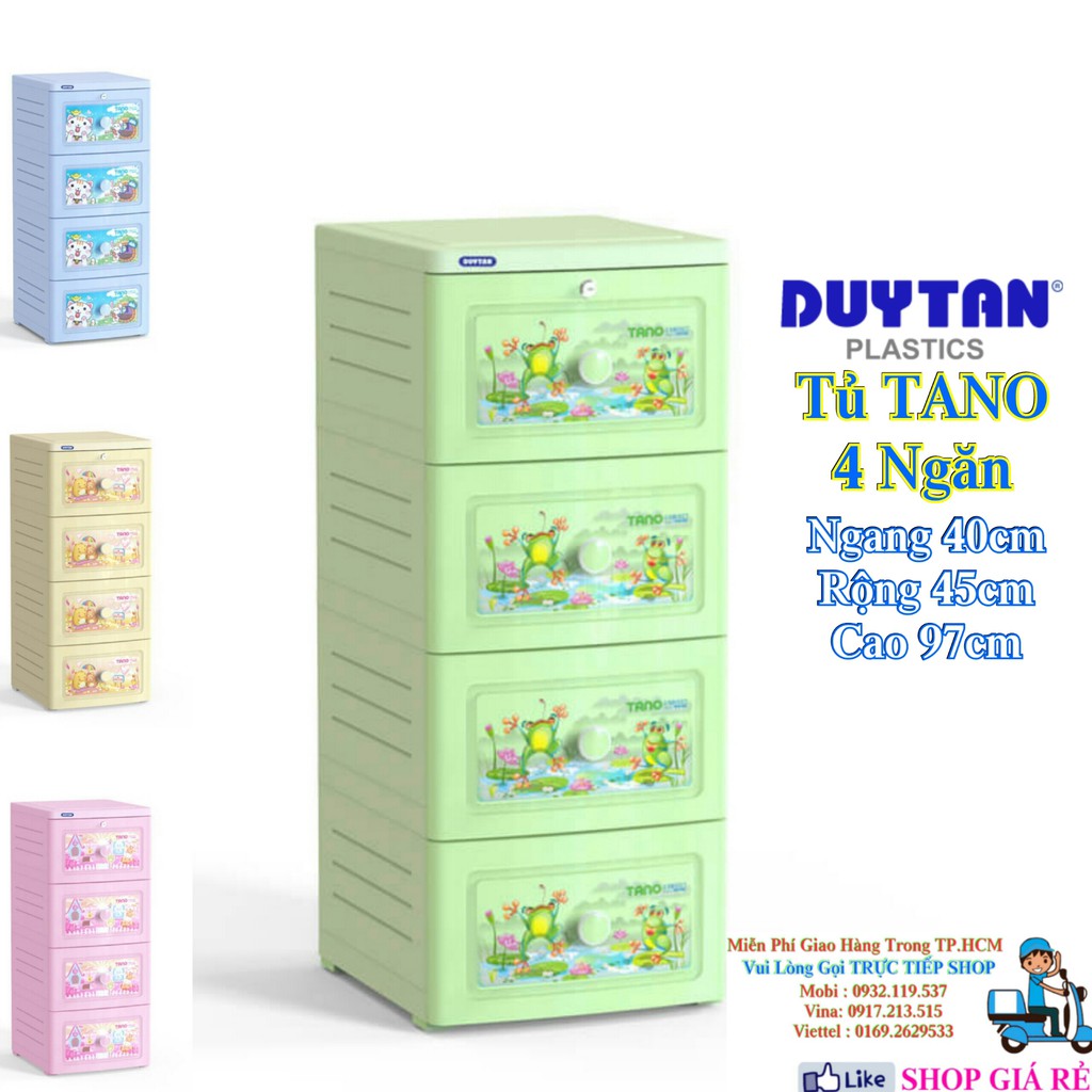 Tủ nhựa duy tân TANO 4 Ngăn - Màu Hồng