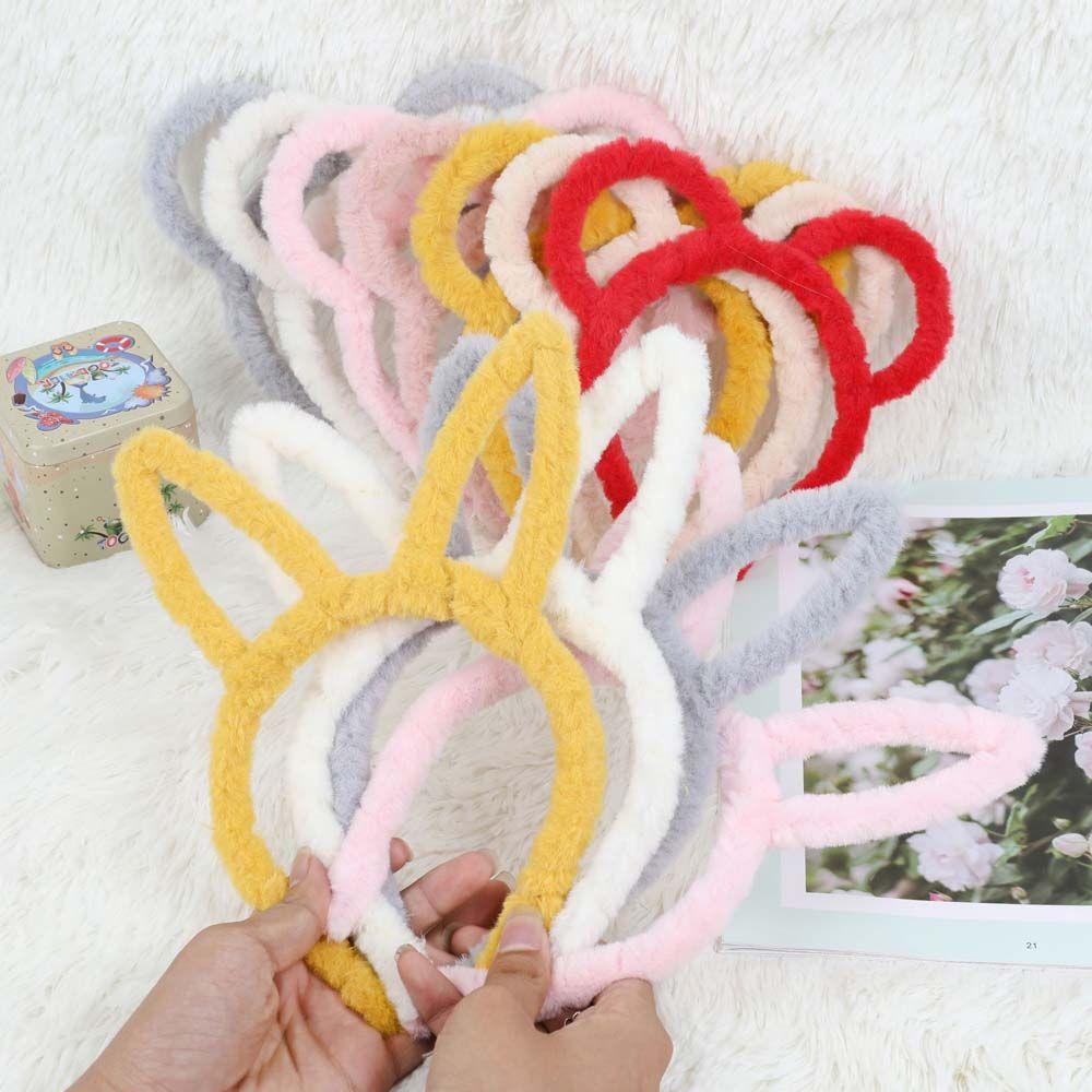 Băng Đô Tai Thỏ 15H Phủ Lông Xù Mềm Mại Hình Tai Chuột Mickey Dành Cho Trẻ Em Rửa Mặt