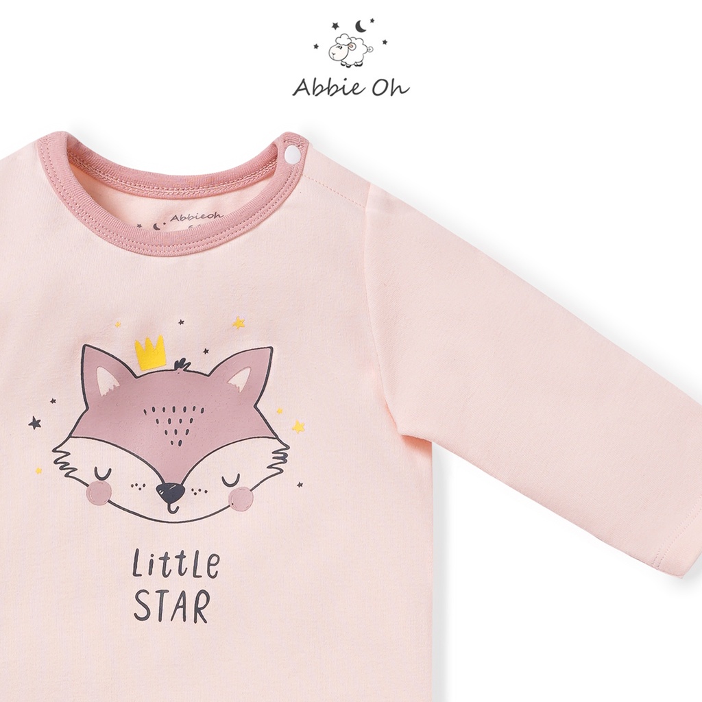 Bộ quần áo dài tay cài vai ABBIEOH chất liệu cotton cho bé gái 6 tháng đến 3 tuổi BO385-AW21