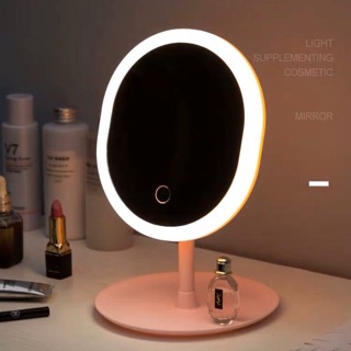 Gương trang điểm gắn đèn led sáng quay gấp 90 độ hình bầu dục elip