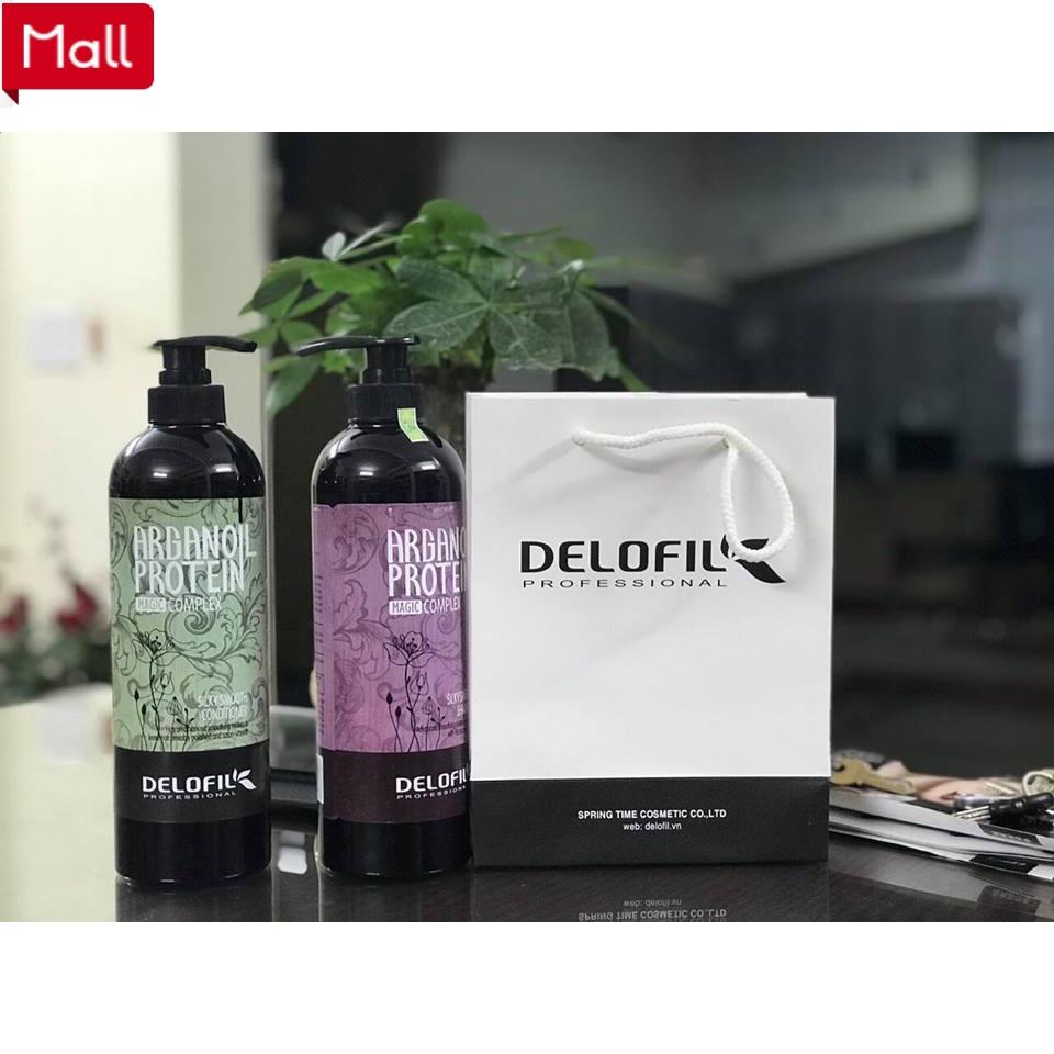 Bộ Dầu Gội Xả Mềm Mượt Chống Gàu Delofil Arganoil Protein 365 _Shopee Mall