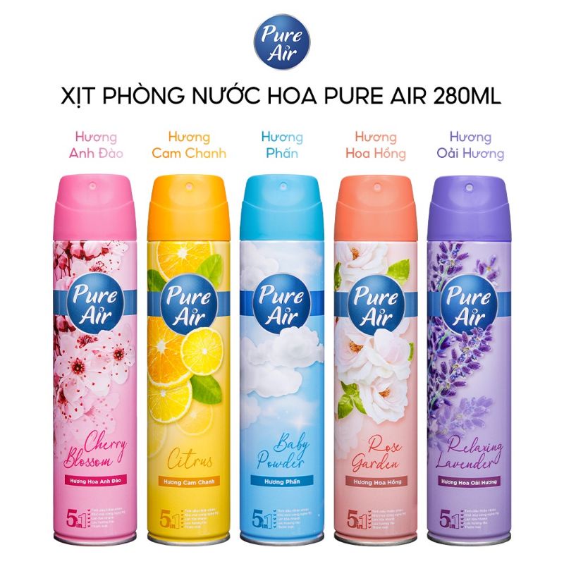 5 HƯƠNG Nước hoa xịt phòng Pure Air 280ml