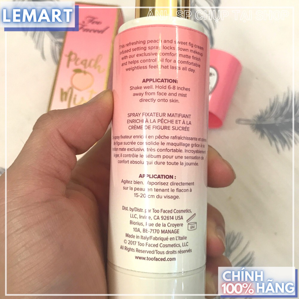 Xịt khoá nền make up Too Faced - Peach Mist 120ml [Chai lớn] - Hàng Chính Hãng | BigBuy360 - bigbuy360.vn