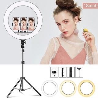Đèn livestream 45cm hỗ trợ bán hàng, make up kèm gậy 2m1 với 3 chế độ sáng