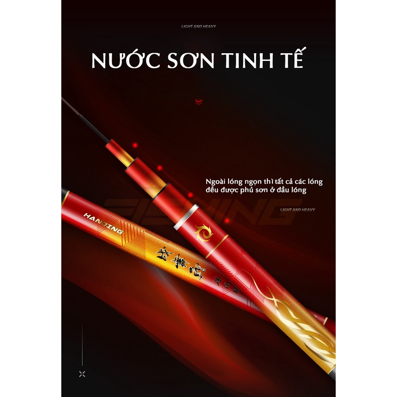 Cần câu tay Handing Hỏa Điểu 4m5 - Độ cứng 5H - Siêu tải cá