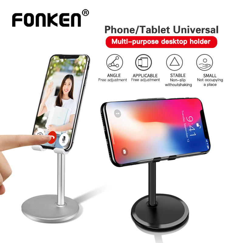Giá đỡ điện thoại di động FONKEN để bàn máy tính đa năng có thể điều chỉnh bằng kim loại