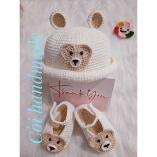 Set giày nón len & giày cho bé trai/gái