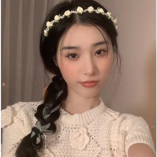 Cài tóc băng đô hoa hồng ngọc trai tiểu thư