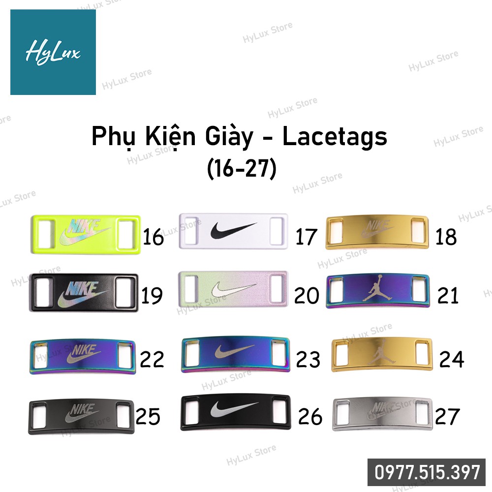 Phụ kiện giày lacetags Nike AF1 bằng kim loại 27 mẫu - 12 mẫu cuối