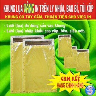 KHUNG LỤA VÀNG CAO CẤP IN TRÊN LY NHỰA, BAO BÌ, TÚI XỐP (Sản phẩm đã có lưới)