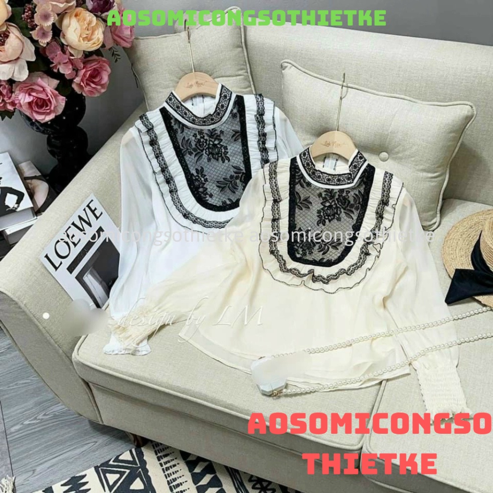 áo sơ mi tay bồng, áo sơ mi tơ 2 lớp hàng QCCC A00016 KACA aosomicongsothietke
