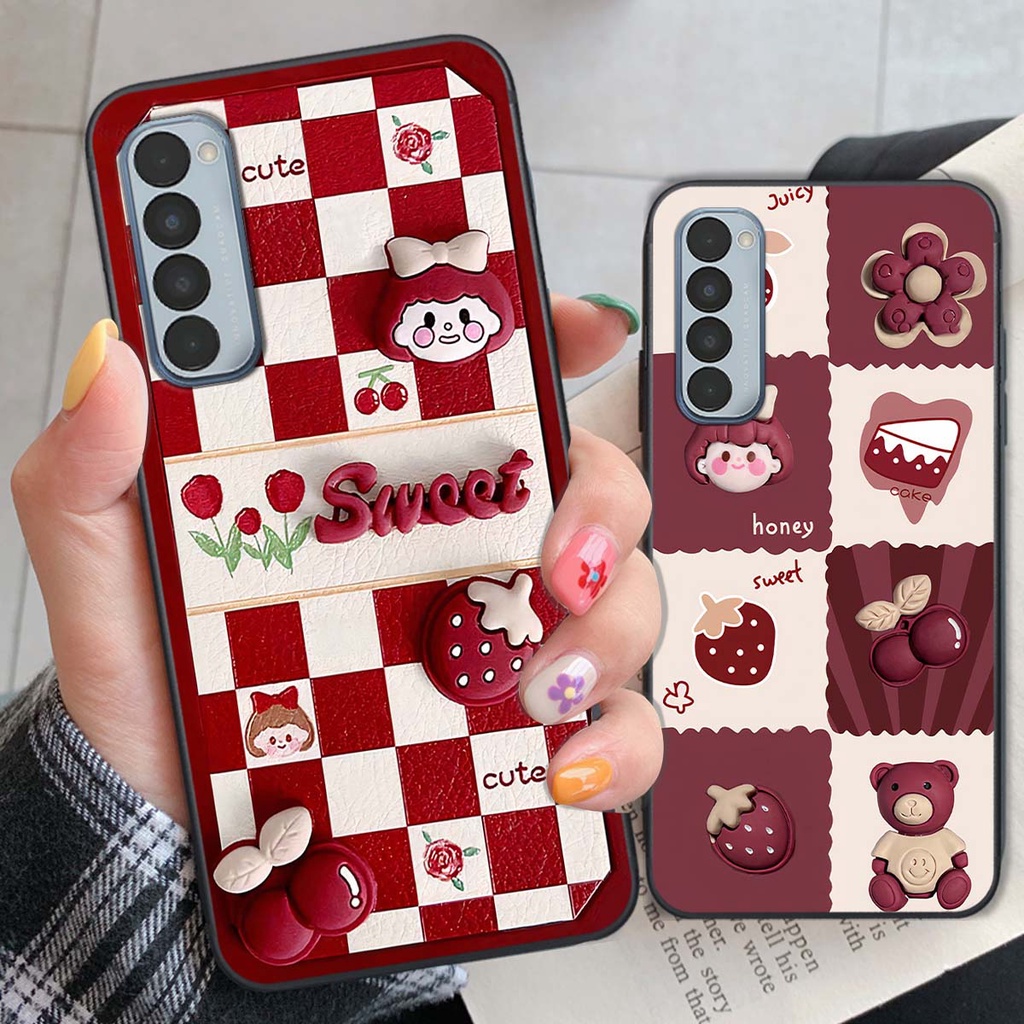 Ốp Oppo Reno4 / Reno4 Pro / Reno 4 in hình trái tim, caro kẹo ngọt đầy cá tính siêu đẹp siêu chất