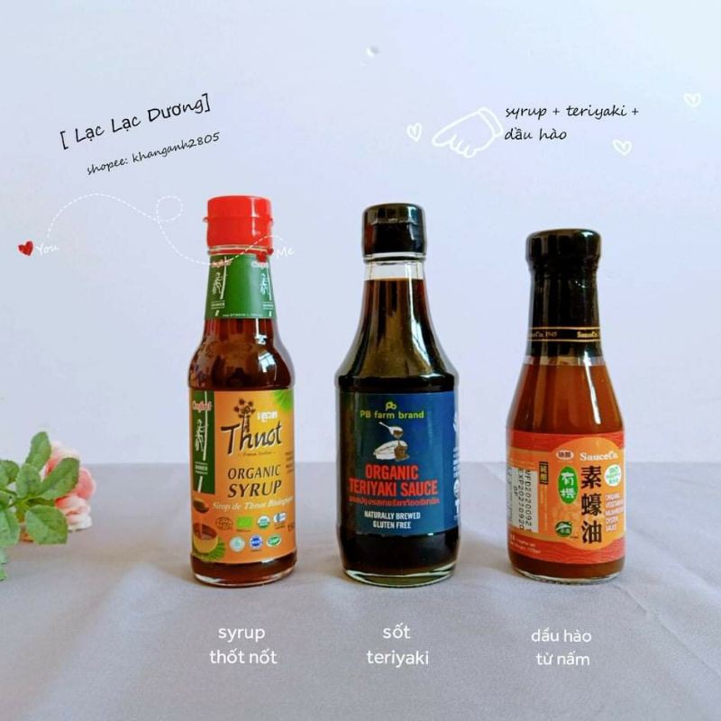 Bộ 3 hoàn hảo syrup thốt nốt, sốt teriyaki, dầu hào ướp đồ ăn dặm cho bé