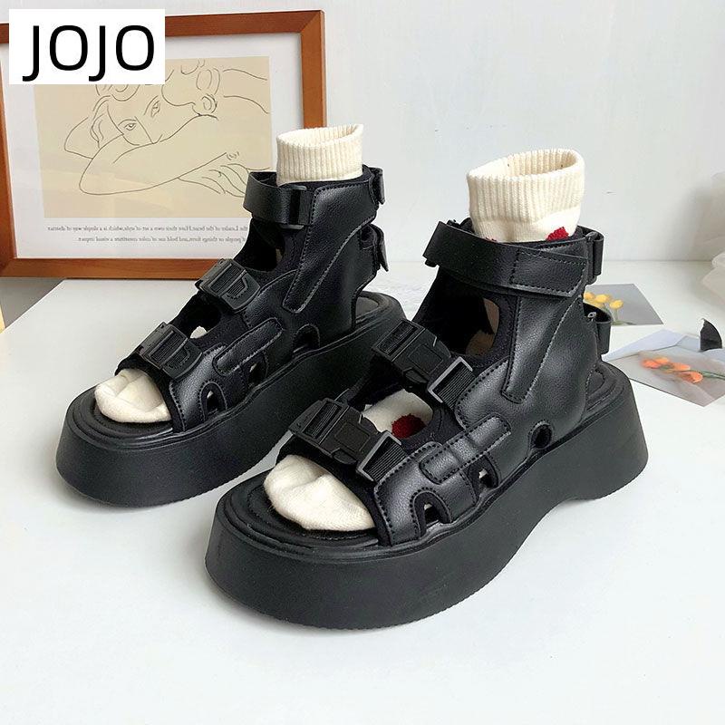 Giày Sandal Đế Dày Tăng Chiều Cao Phong Cách Harajuku Nhật Bản Hợp Thời Trang Mùa Hè Cho Nữ
