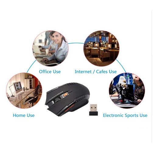 Chuột chơi game không dây 2.4Ghz 1600Dpi