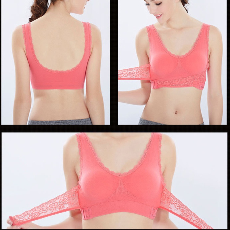 Youyo Áo Lót Thể Thao Nâng Ngực Không Đường May Khóa Chéo Phía Trước Size Lớn Cho Nữ