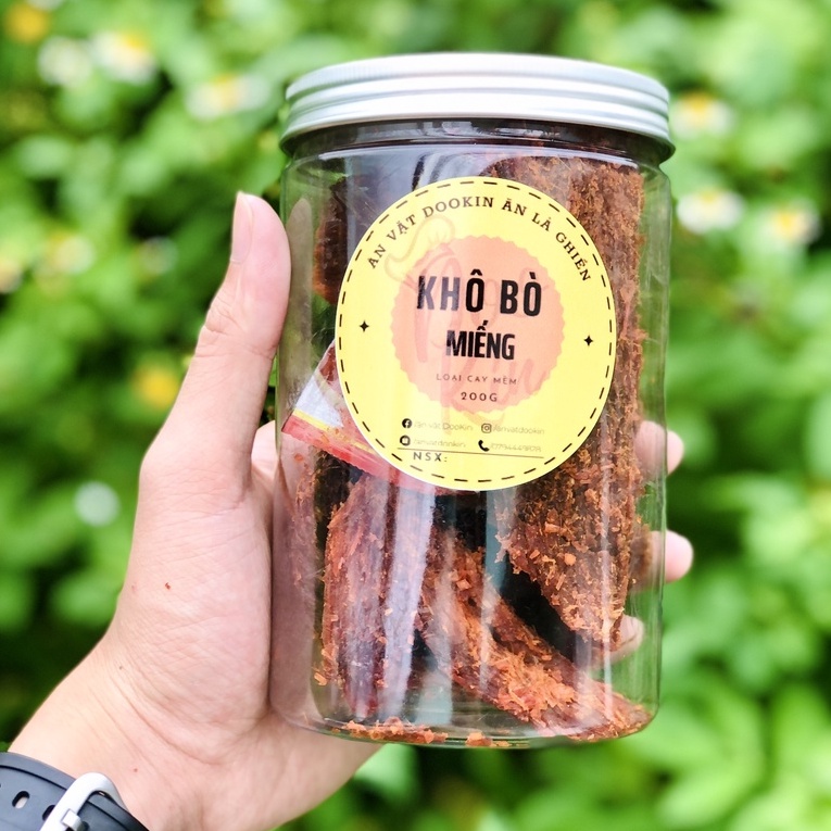 Khô bò miếng mềm đặc biệt loại 1 200g DooKin đồ ăn vặt vừa ngon vừa rẻ | BigBuy360 - bigbuy360.vn