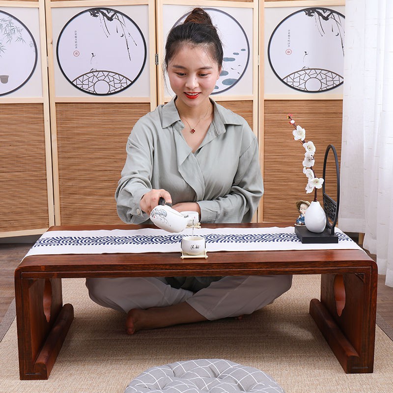 Bàn trải chiếu tatami, cửa sổ lồi, cà phê nhỏ kiểu Nhật, Kang, thấp gỗ nguyên tấm, học tiếng Trung, làm việc, trà